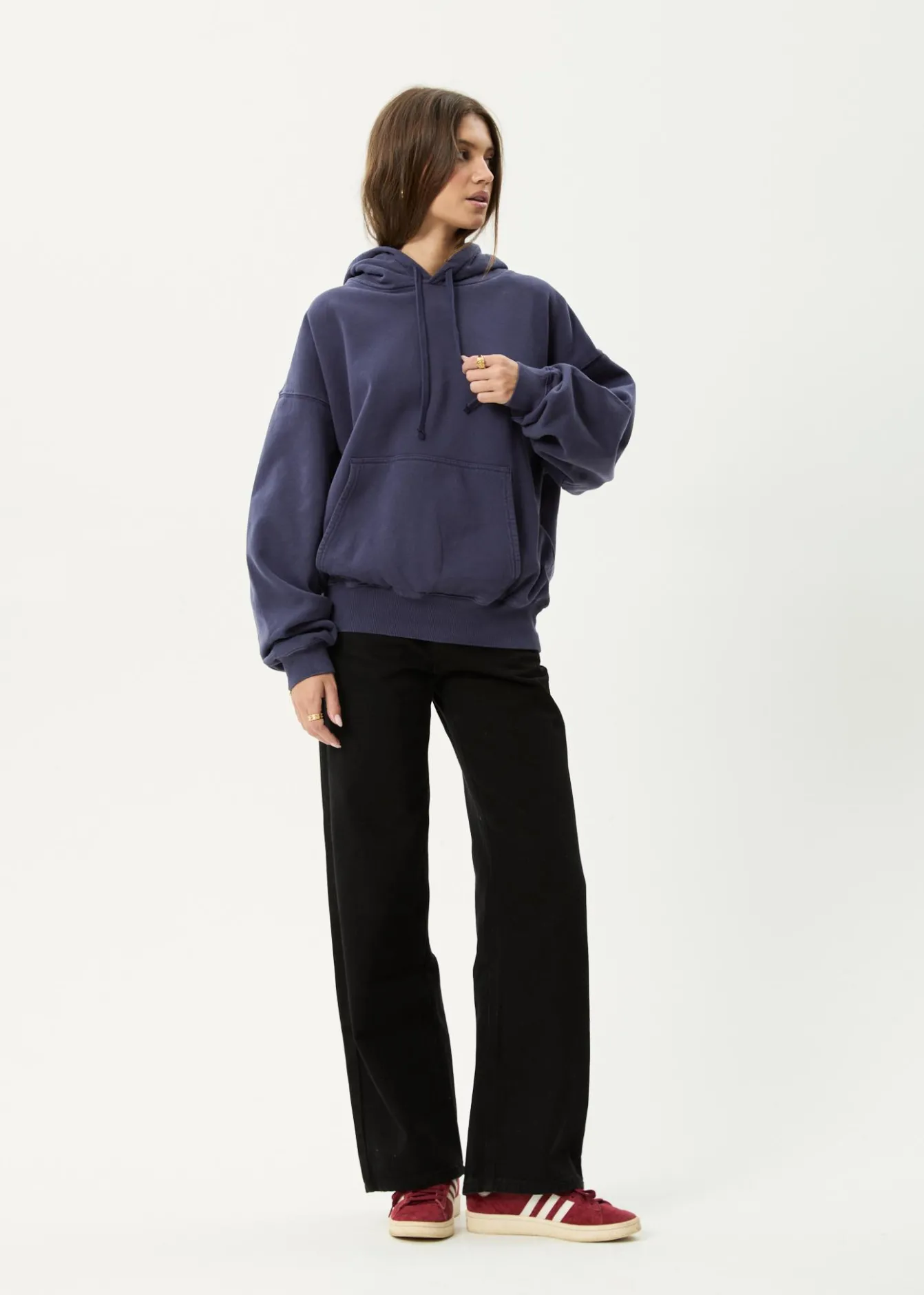 Sweaters & Hoodies|Outerwear<Afends Genesis - Boxy Hoodie Washed Deep Sea