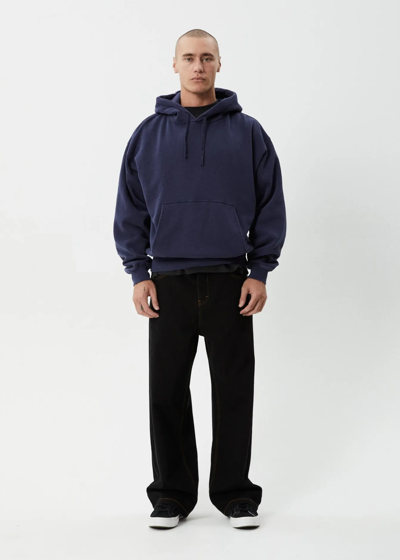 Sweaters & Hoodies|Outerwear<Afends Genesis - Boxy Hoodie Washed Deep Sea