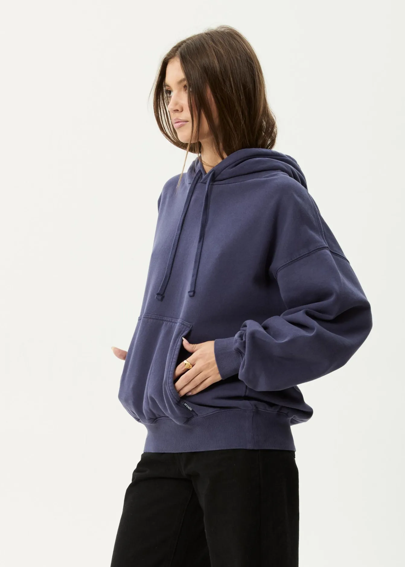 Sweaters & Hoodies|Outerwear<Afends Genesis - Boxy Hoodie Washed Deep Sea