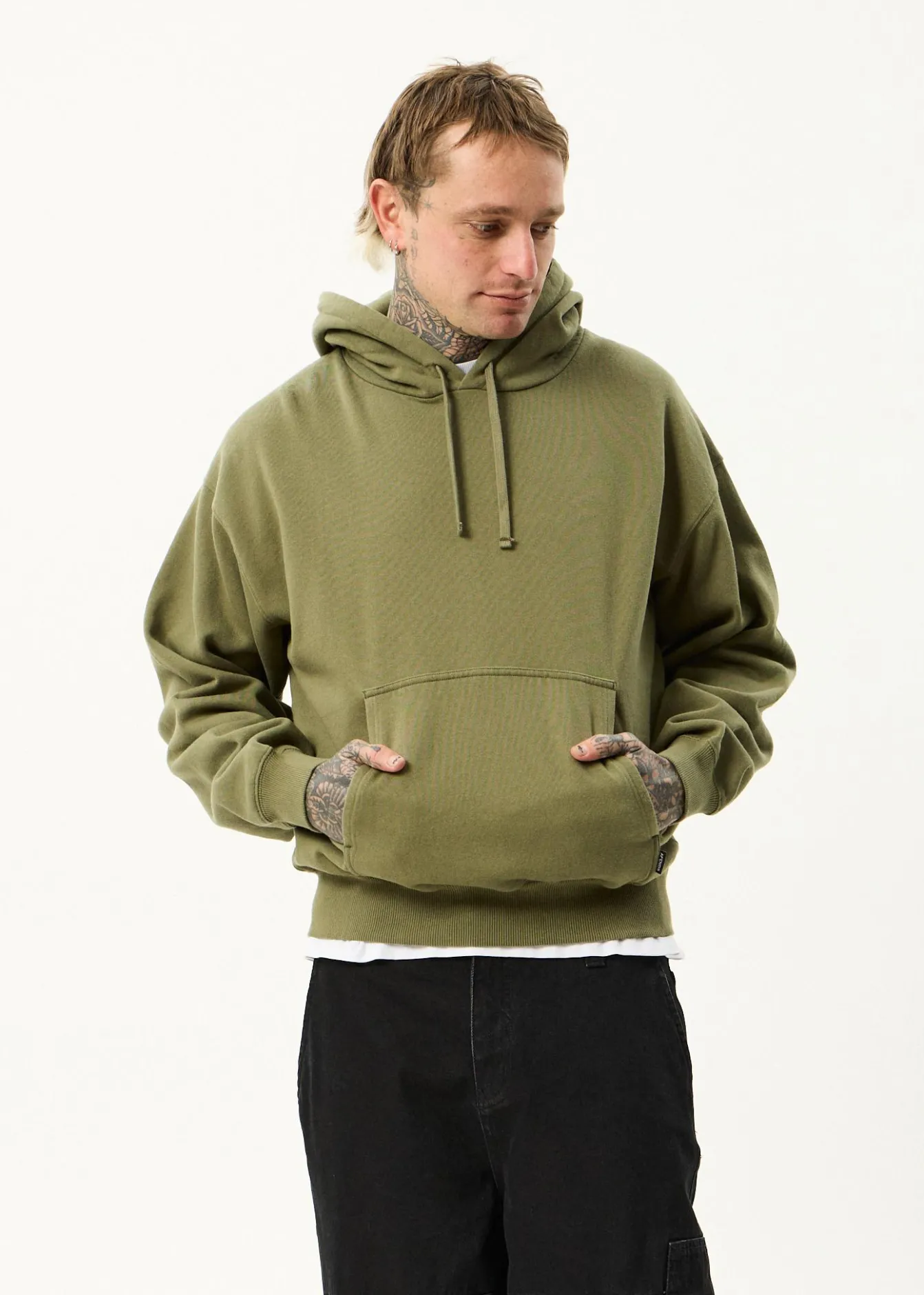 Sweaters & Hoodies|Outerwear<Afends Genesis - Boxy Hoodie Military