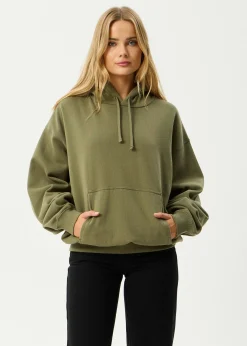 Sweaters & Hoodies|Outerwear<Afends Genesis - Boxy Hoodie Military