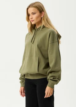 Sweaters & Hoodies|Outerwear<Afends Genesis - Boxy Hoodie Military