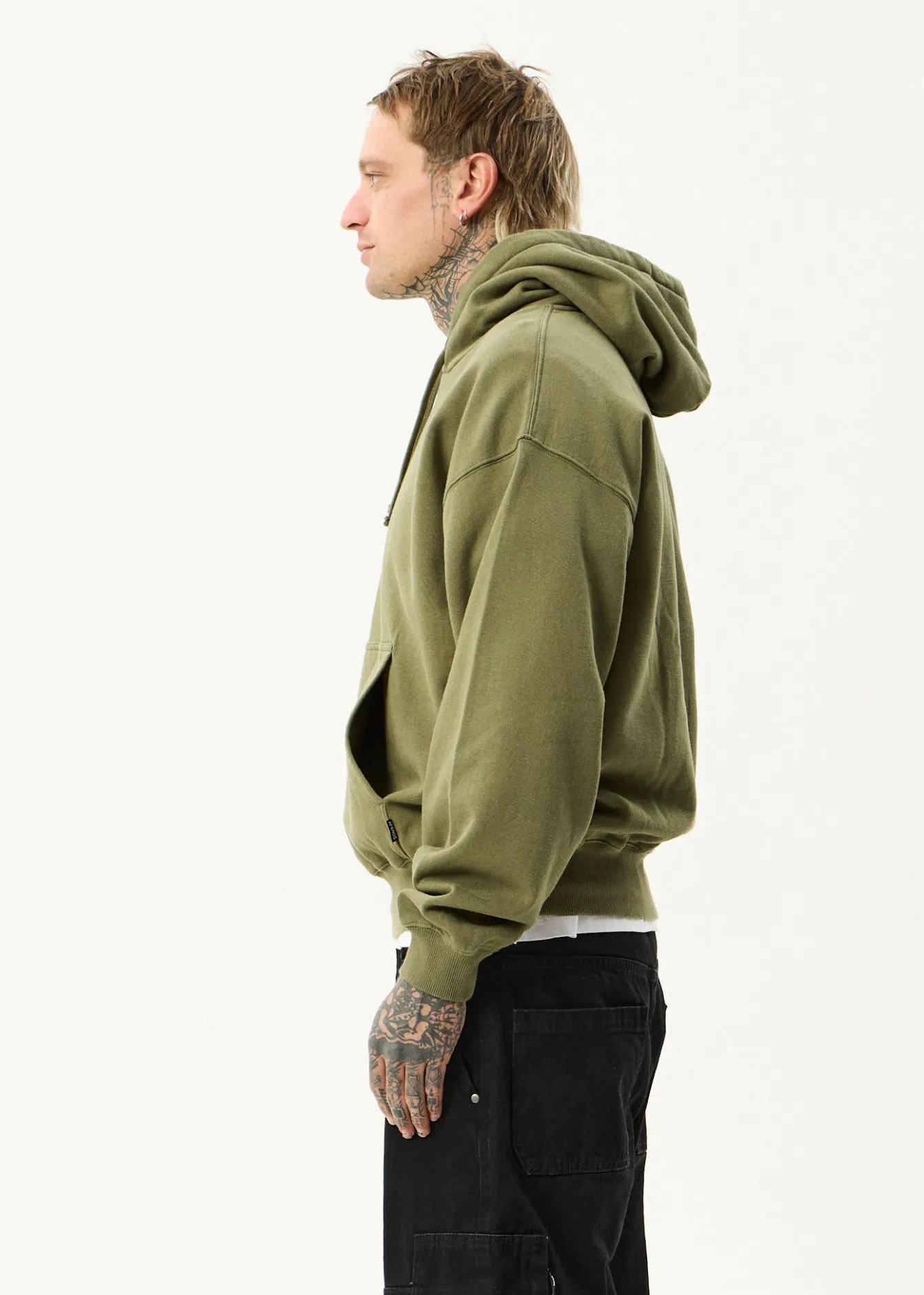 Sweaters & Hoodies|Outerwear<Afends Genesis - Boxy Hoodie Military