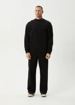 Sweaters & Hoodies|Long Sleeve<Afends Genesis - Crew Neck Jumper Black