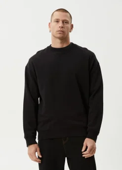 Sweaters & Hoodies|Long Sleeve<Afends Genesis - Crew Neck Jumper Black