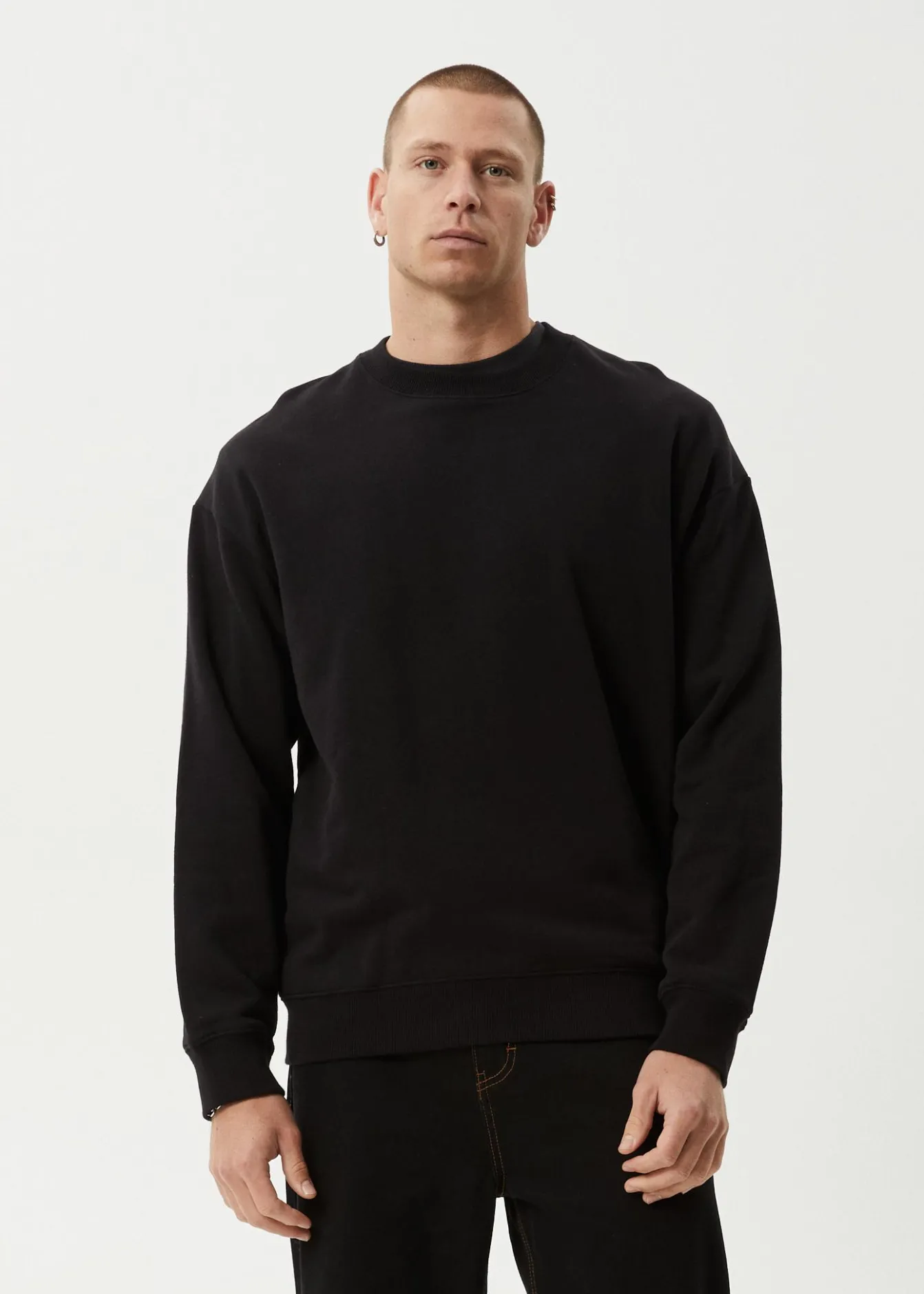 Sweaters & Hoodies|Long Sleeve<Afends Genesis - Crew Neck Jumper Black
