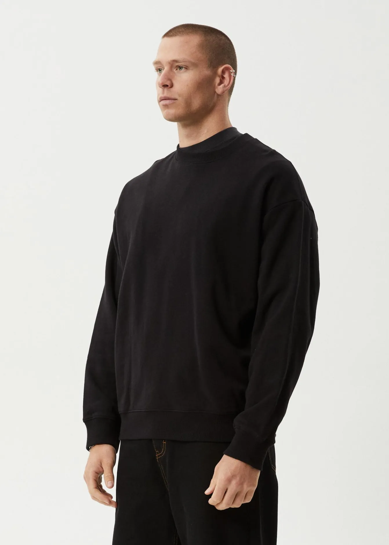 Sweaters & Hoodies|Long Sleeve<Afends Genesis - Crew Neck Jumper Black
