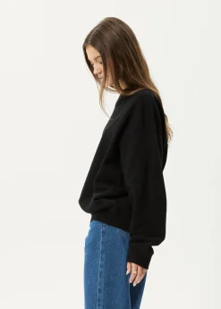 Sweaters & Hoodies|Long Sleeve<Afends Genesis - Crew Neck Jumper Black