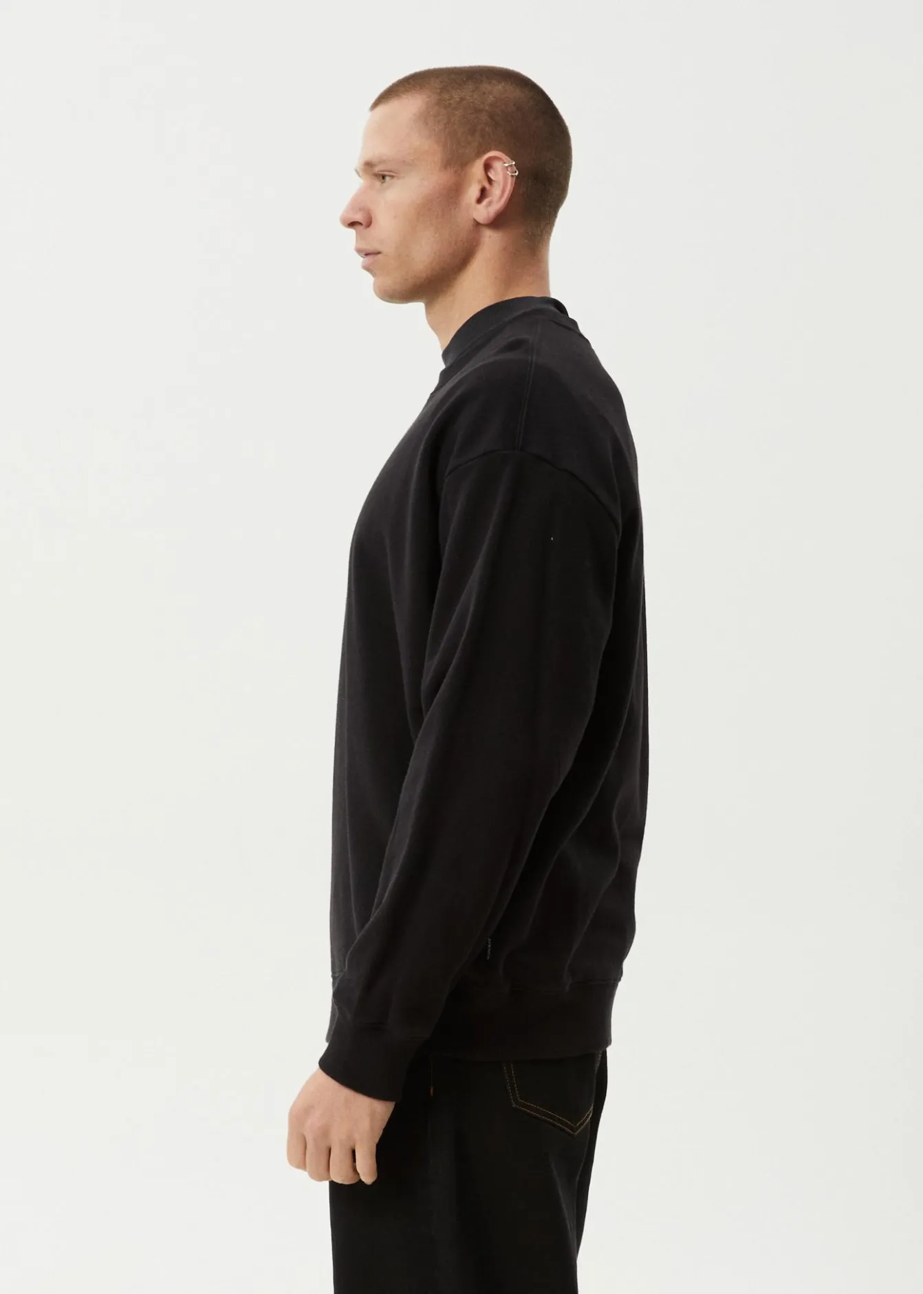 Sweaters & Hoodies|Long Sleeve<Afends Genesis - Crew Neck Jumper Black