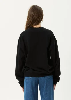 Sweaters & Hoodies|Long Sleeve<Afends Genesis - Crew Neck Jumper Black