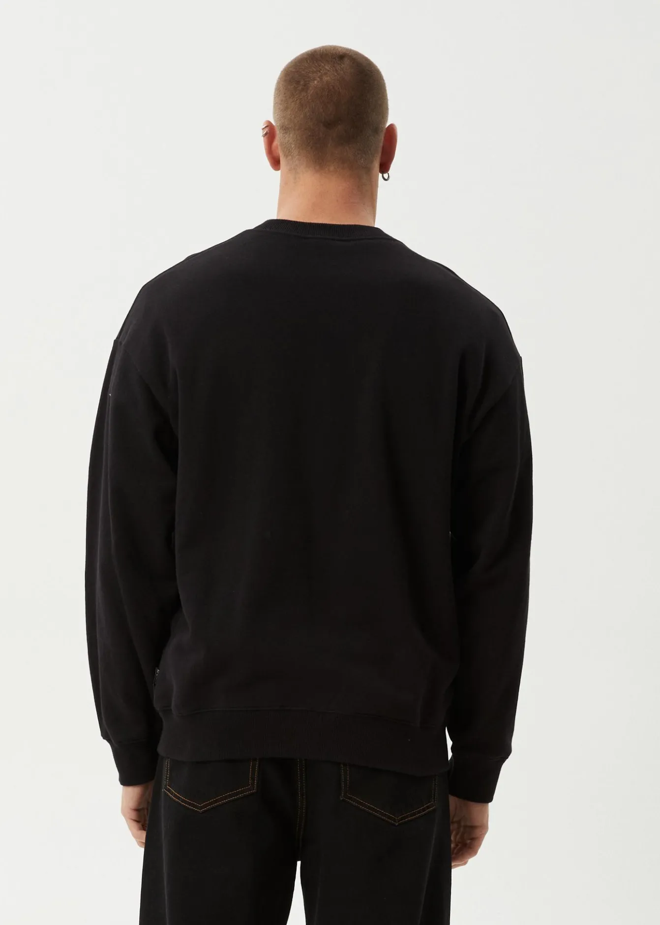 Sweaters & Hoodies|Long Sleeve<Afends Genesis - Crew Neck Jumper Black
