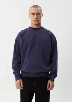Sweaters & Hoodies|Long Sleeve<Afends Genesis  - Crew Neck Jumper Washed Deep Sea