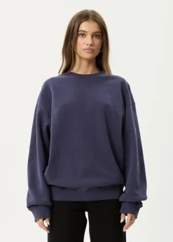 Sweaters & Hoodies|Long Sleeve<Afends Genesis  - Crew Neck Jumper Washed Deep Sea