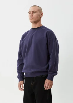 Sweaters & Hoodies|Long Sleeve<Afends Genesis  - Crew Neck Jumper Washed Deep Sea