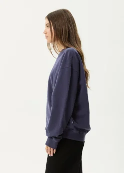 Sweaters & Hoodies|Long Sleeve<Afends Genesis  - Crew Neck Jumper Washed Deep Sea