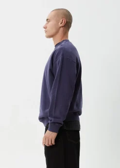 Sweaters & Hoodies|Long Sleeve<Afends Genesis  - Crew Neck Jumper Washed Deep Sea