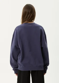 Sweaters & Hoodies|Long Sleeve<Afends Genesis  - Crew Neck Jumper Washed Deep Sea
