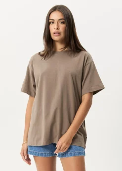 Tees & Shirts|T-Shirts<Afends Genesis  - Heavyweight Boxy Tee Fossil