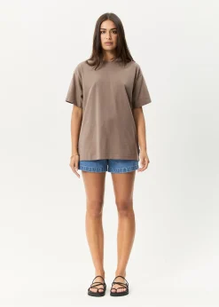 Tees & Shirts|T-Shirts<Afends Genesis - Heavyweight Boxy Tee Fossil