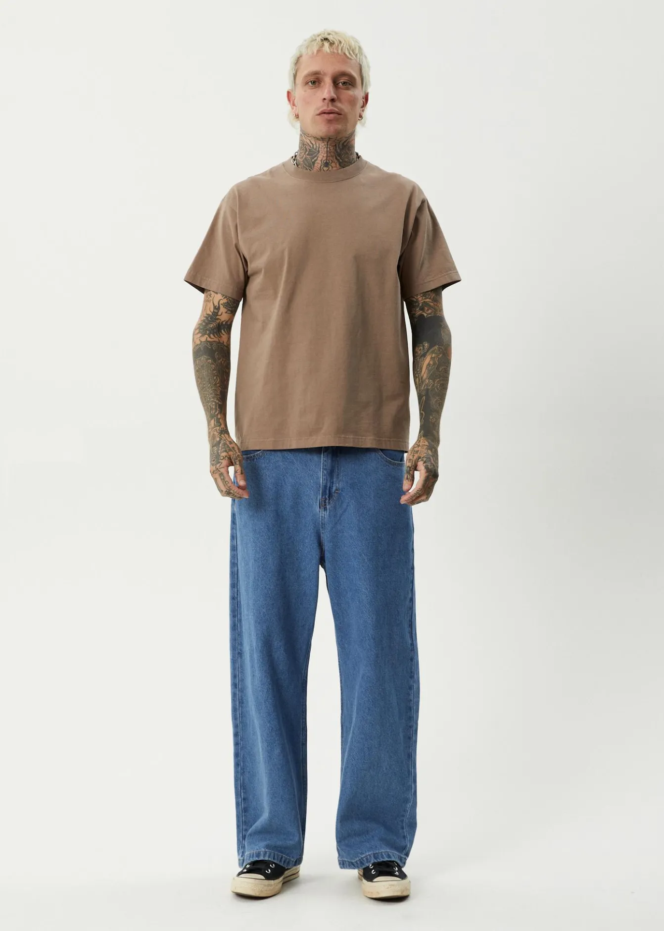 Tees & Shirts|T-Shirts<Afends Genesis - Heavyweight Boxy Tee Fossil