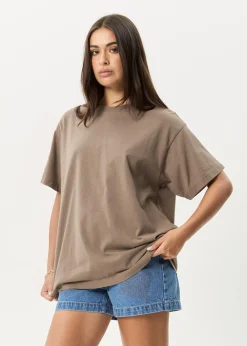Tees & Shirts|T-Shirts<Afends Genesis - Heavyweight Boxy Tee Fossil