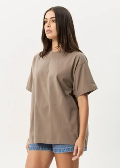 Tees & Shirts|T-Shirts<Afends Genesis - Heavyweight Boxy Tee Fossil