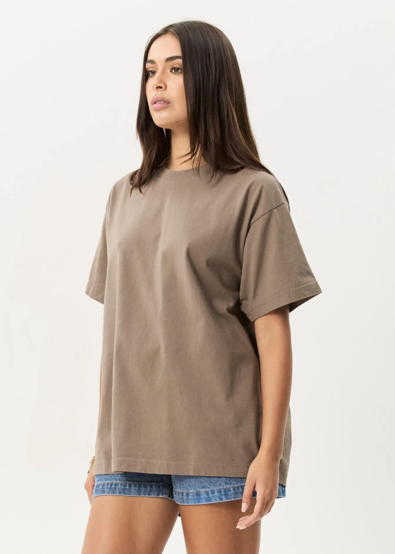 Tees & Shirts|T-Shirts<Afends Genesis - Heavyweight Boxy Tee Fossil