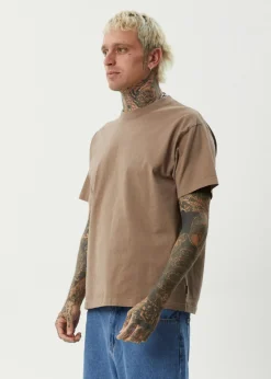 Tees & Shirts|T-Shirts<Afends Genesis - Heavyweight Boxy Tee Fossil