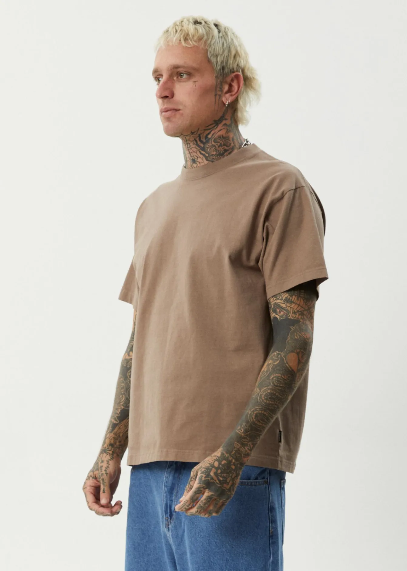 Tees & Shirts|T-Shirts<Afends Genesis - Heavyweight Boxy Tee Fossil