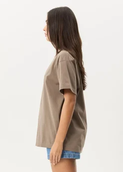 Tees & Shirts|T-Shirts<Afends Genesis - Heavyweight Boxy Tee Fossil