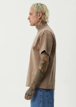 Tees & Shirts|T-Shirts<Afends Genesis - Heavyweight Boxy Tee Fossil