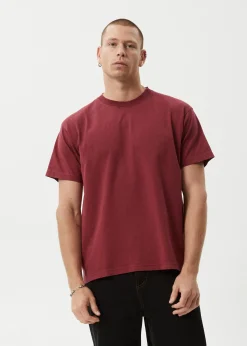 T-Shirts|Tees & Shirts<Afends Genesis - Heavyweight Boxy Tee Washed Burgundy
