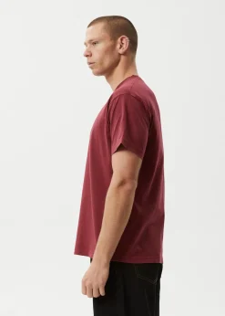 T-Shirts|Tees & Shirts<Afends Genesis - Heavyweight Boxy Tee Washed Burgundy
