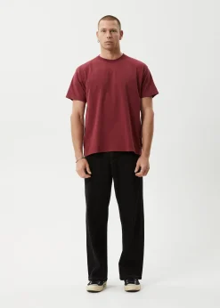 T-Shirts|Tees & Shirts<Afends Genesis - Heavyweight Boxy Tee Washed Burgundy