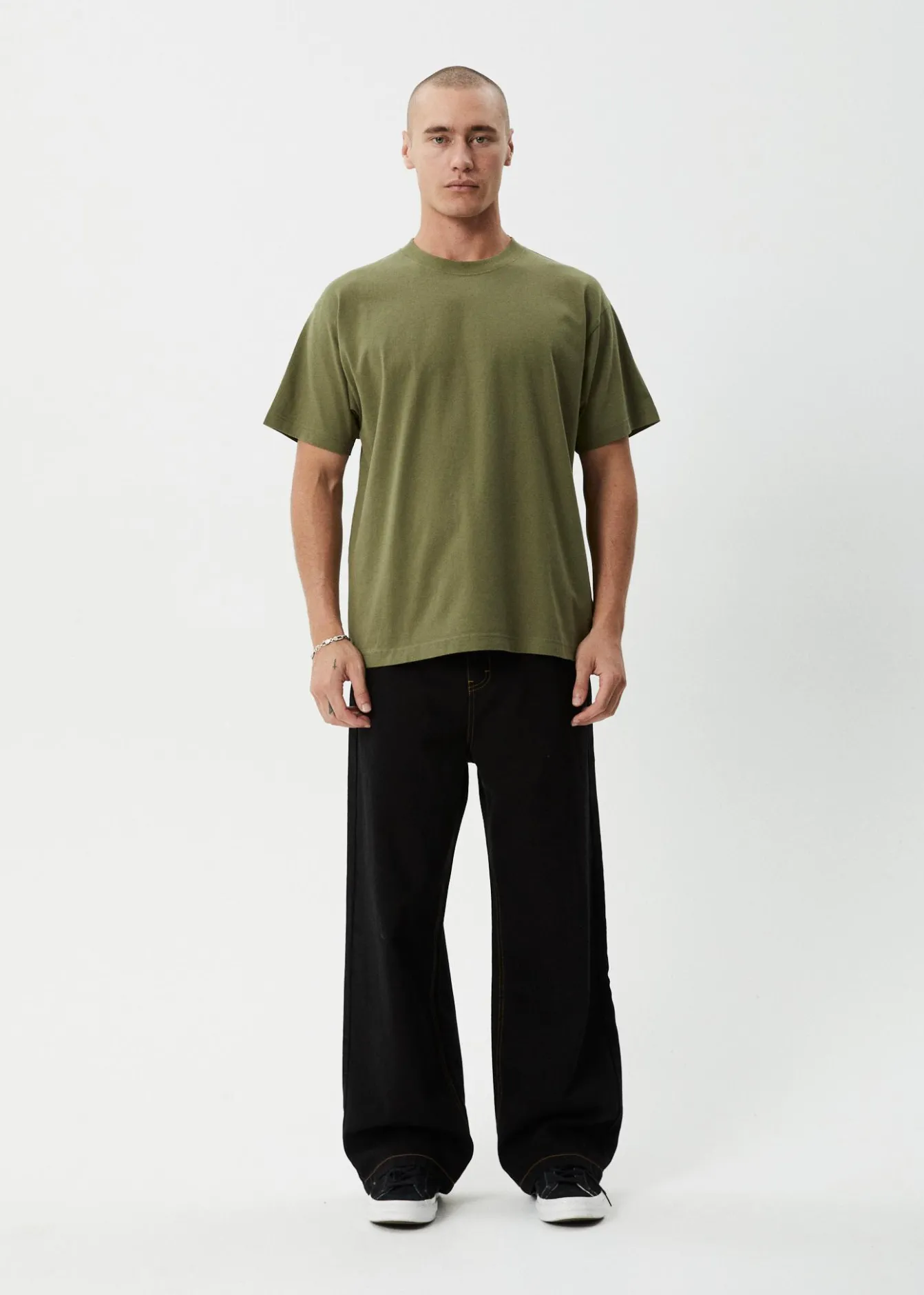 T-Shirts|Tees & Shirts<Afends Genesis - Heavyweight Boxy Tee Military