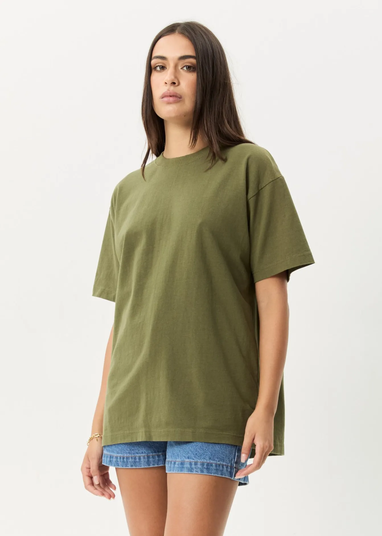 T-Shirts|Tees & Shirts<Afends Genesis - Heavyweight Boxy Tee Military