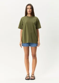 T-Shirts|Tees & Shirts<Afends Genesis - Heavyweight Boxy Tee Military