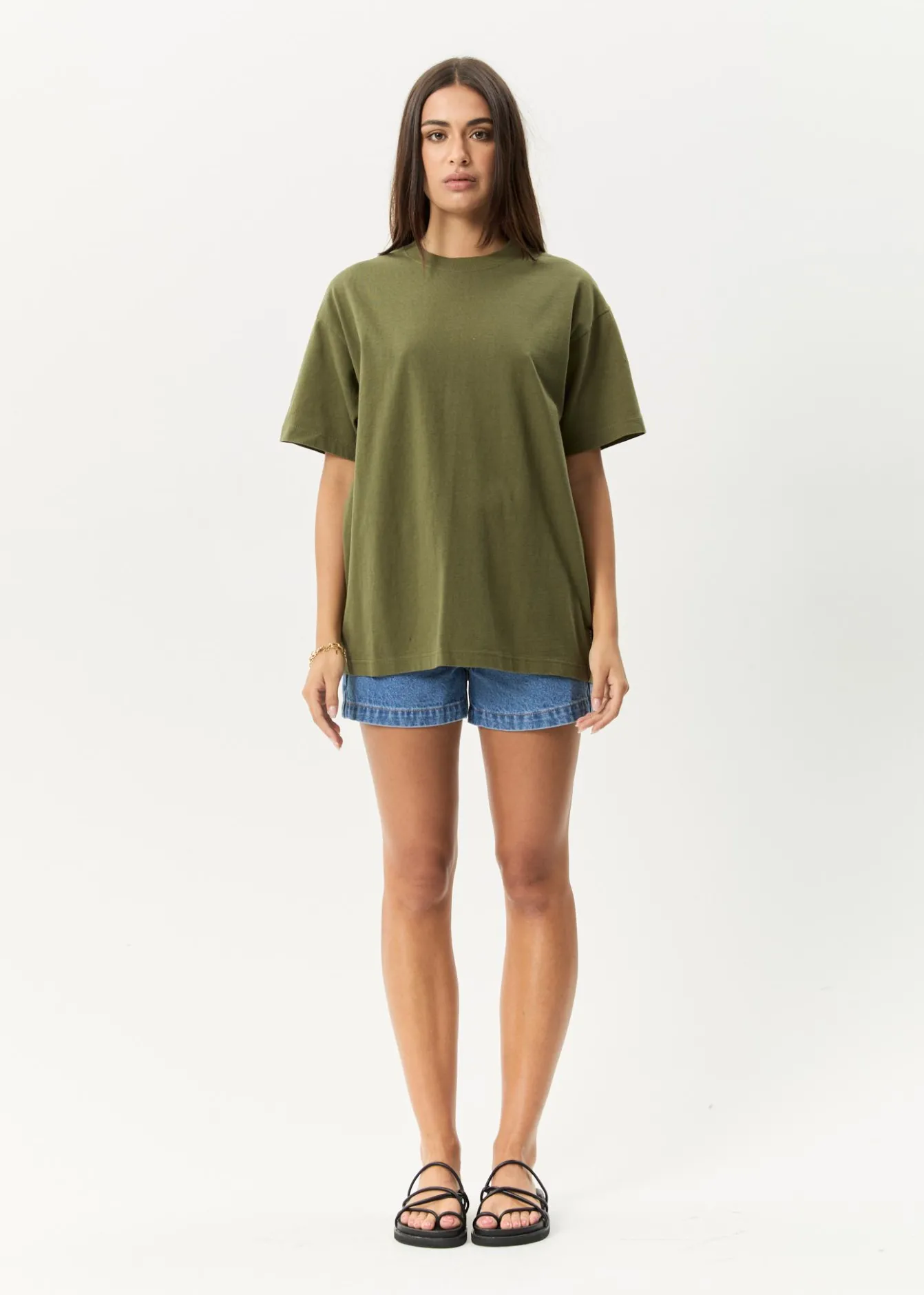 T-Shirts|Tees & Shirts<Afends Genesis - Heavyweight Boxy Tee Military