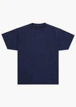 T-Shirts|Tees & Shirts<Afends Genesis  - Heavyweight Boxy Tee Washed Deep Sea