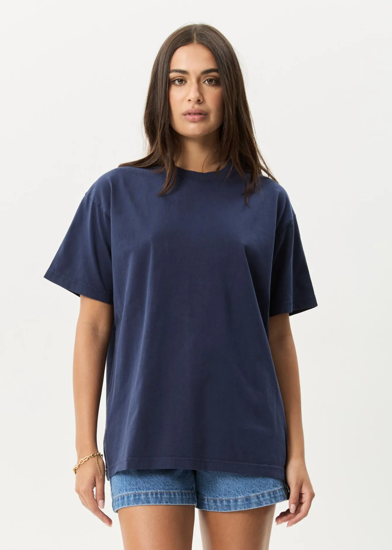 T-Shirts|Tees & Shirts<Afends Genesis - Heavyweight Boxy Tee Washed Deep Sea