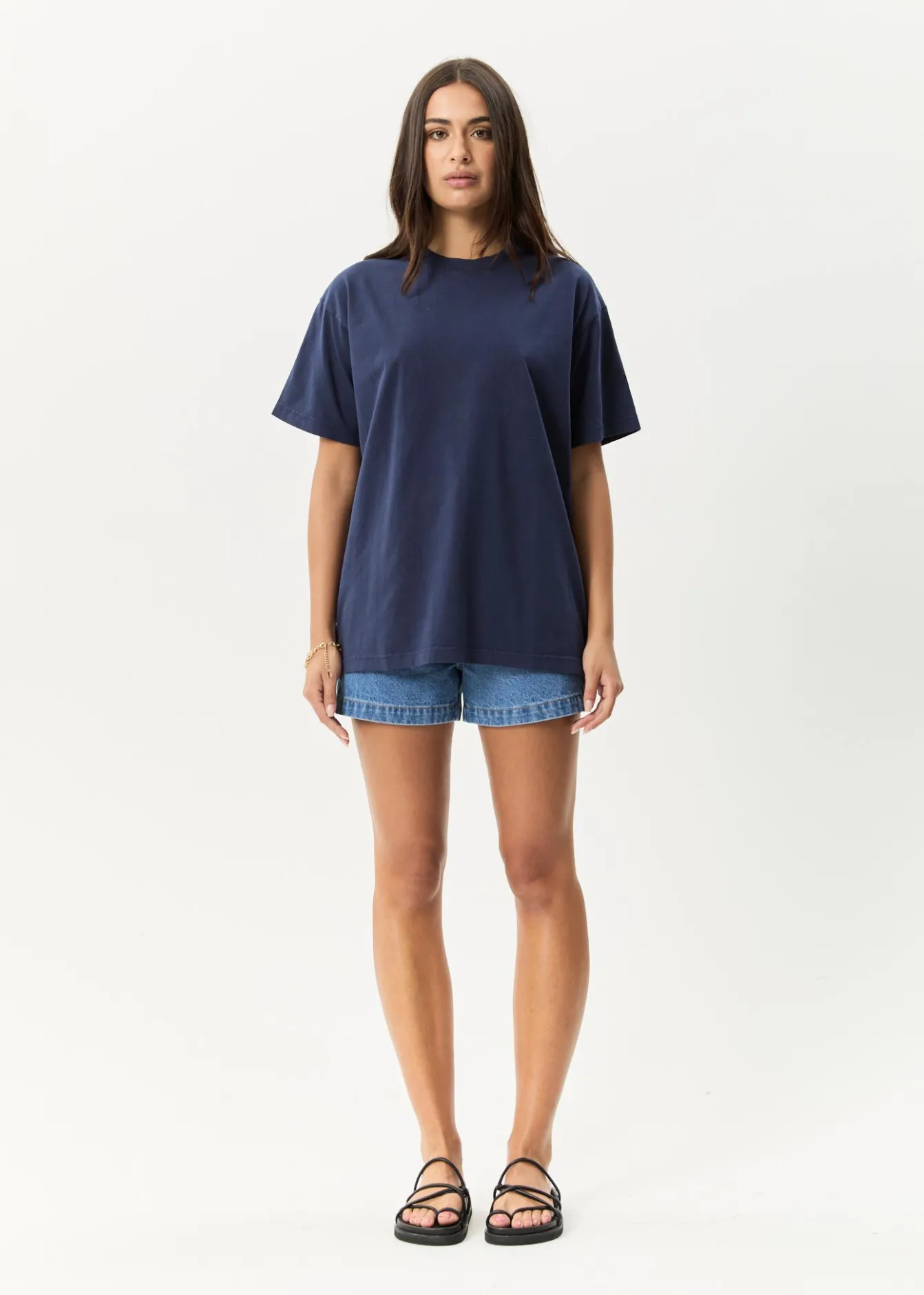 T-Shirts|Tees & Shirts<Afends Genesis - Heavyweight Boxy Tee Washed Deep Sea