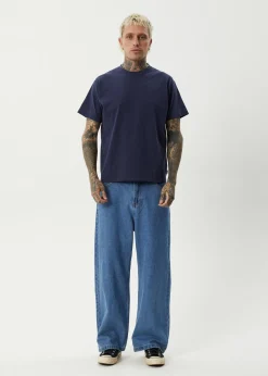 T-Shirts|Tees & Shirts<Afends Genesis - Heavyweight Boxy Tee Washed Deep Sea