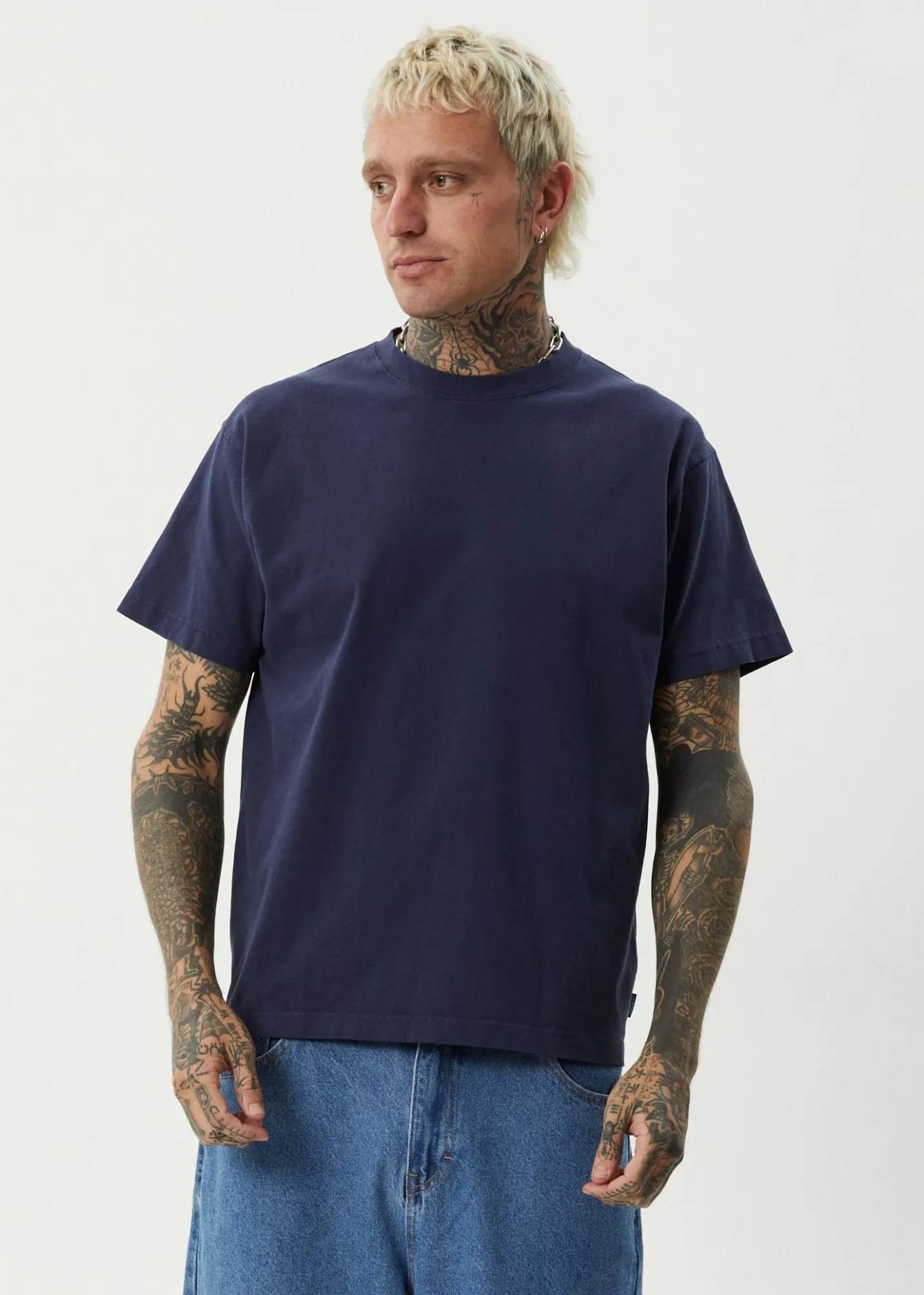 T-Shirts|Tees & Shirts<Afends Genesis - Heavyweight Boxy Tee Washed Deep Sea