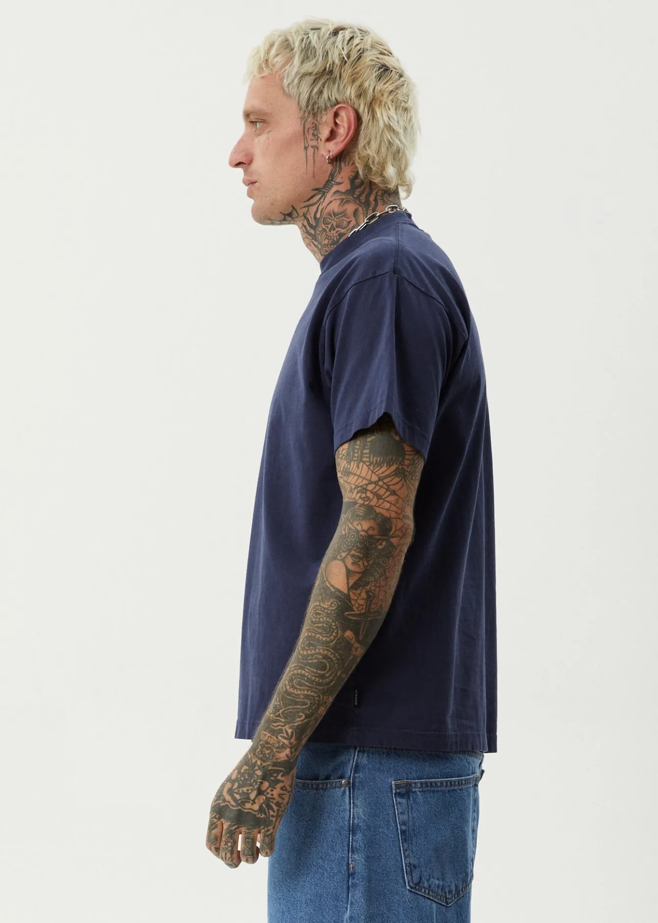 T-Shirts|Tees & Shirts<Afends Genesis - Heavyweight Boxy Tee Washed Deep Sea