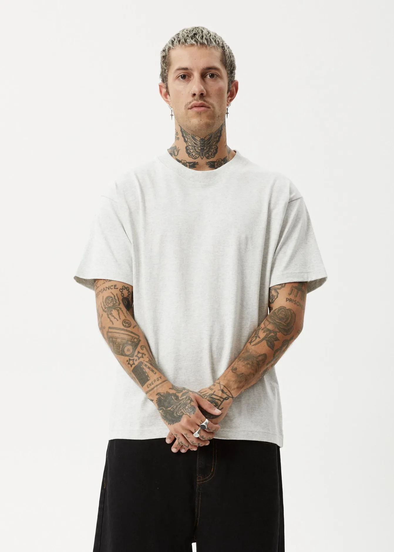 T-Shirts<Afends Genesis - Heavyweight Boxy Tee Grey Marle