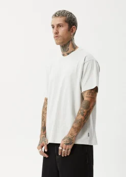 T-Shirts<Afends Genesis - Heavyweight Boxy Tee Grey Marle