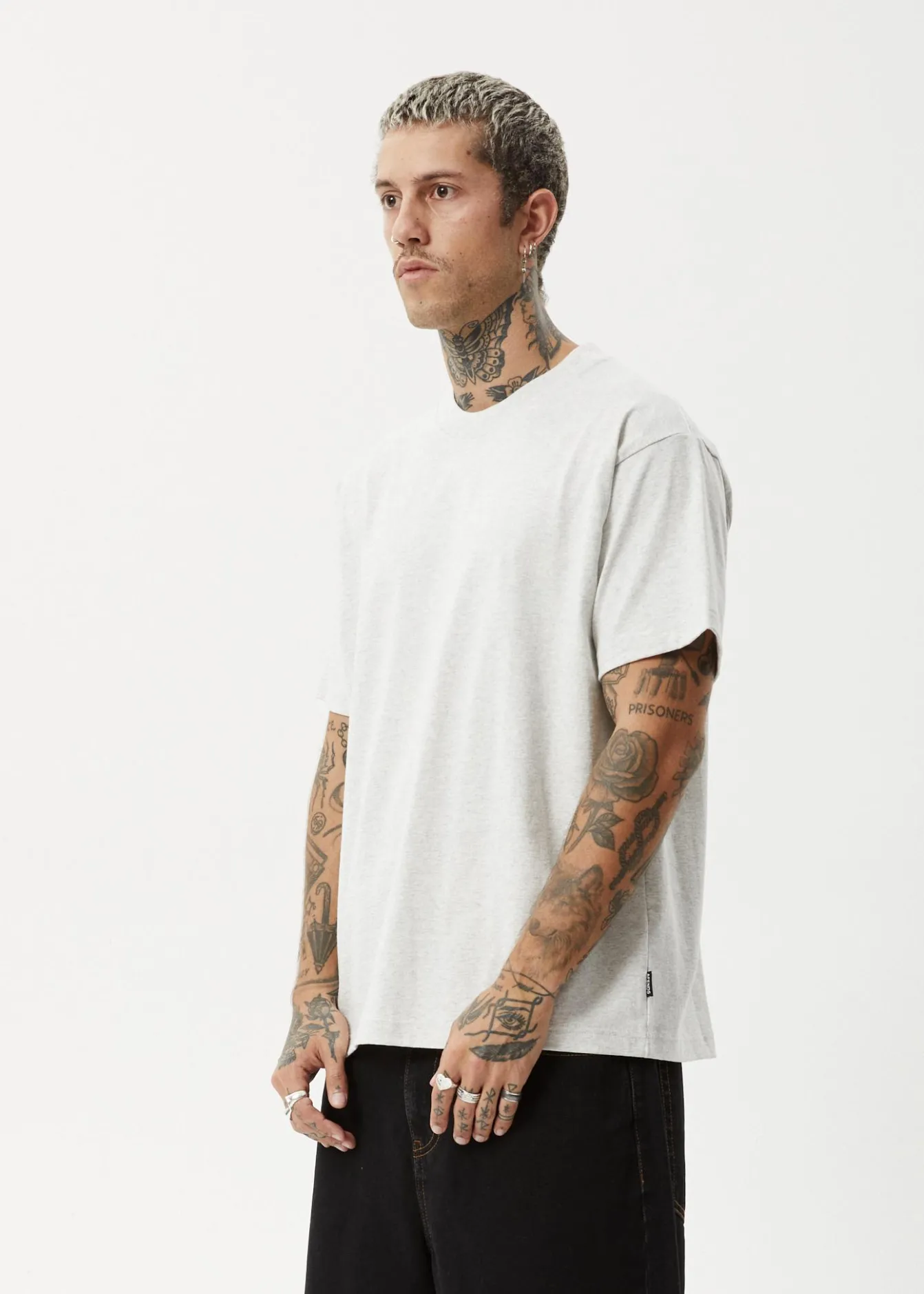 T-Shirts<Afends Genesis - Heavyweight Boxy Tee Grey Marle