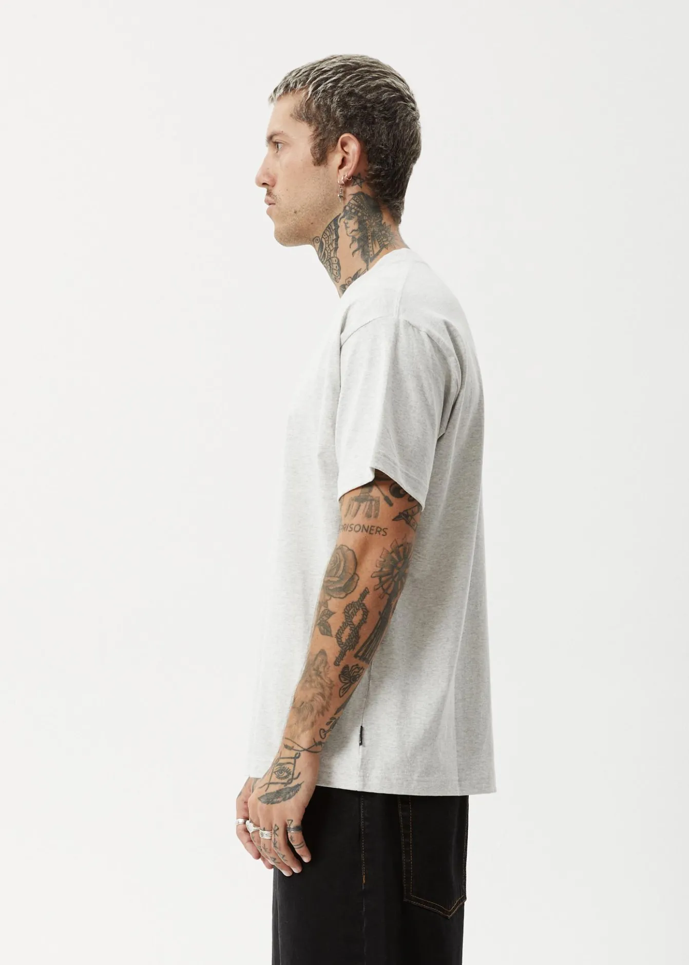 T-Shirts<Afends Genesis - Heavyweight Boxy Tee Grey Marle