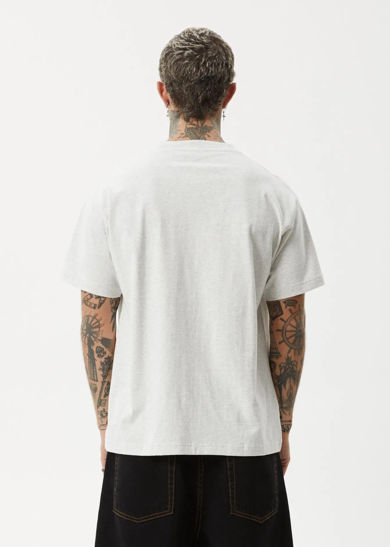T-Shirts<Afends Genesis - Heavyweight Boxy Tee Grey Marle