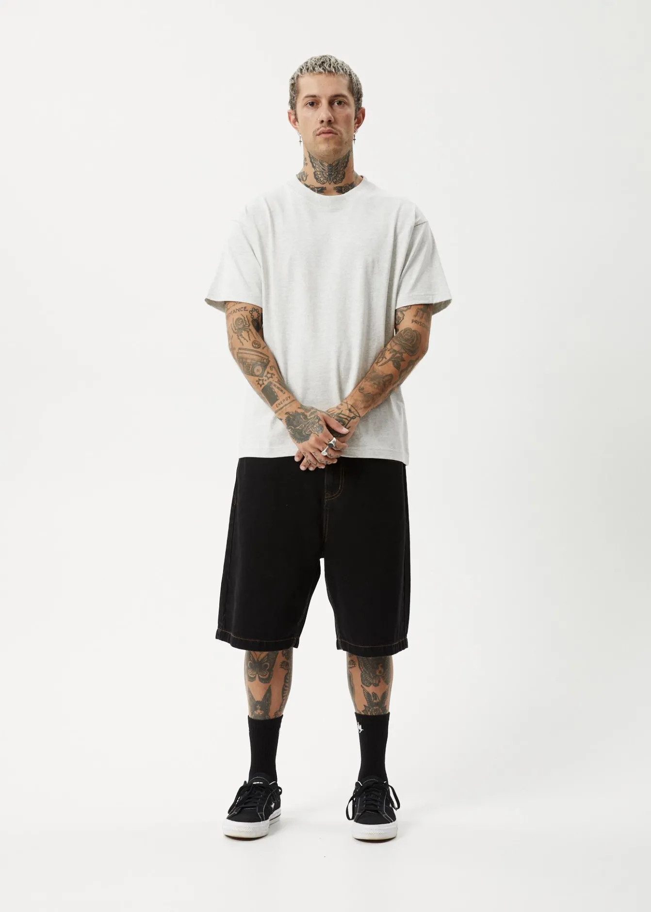 T-Shirts<Afends Genesis - Heavyweight Boxy Tee Grey Marle